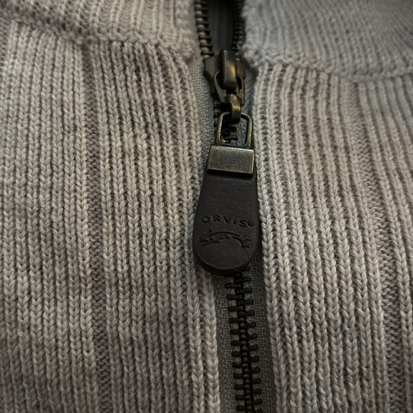 Classic Orvis Cable Knit WOOL Cardigan Sweater Suede Elbow Patched Size 2XL - Picture 7 of 9